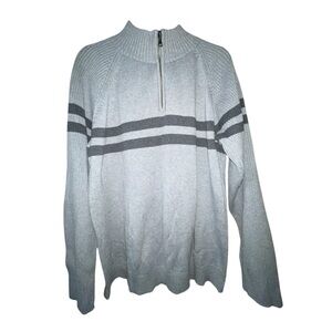 Men’s Willi Smith Turtleneck Pullover Sweater Gray Dark Gray Stripes Size XL